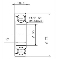 Cuscinetto AB40577 SNR 35x72x18,5 Weight 0,286 AB40577