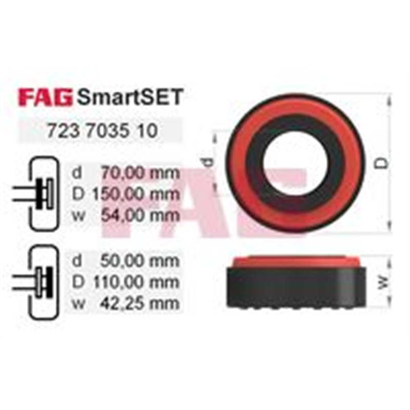 Cuscinetto 723 7035 10  Fag 70x150x54 Weight 4,407