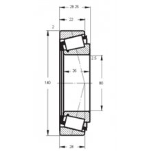 Cuscinetto 30216 A FLT-PBF 80x140x28,25