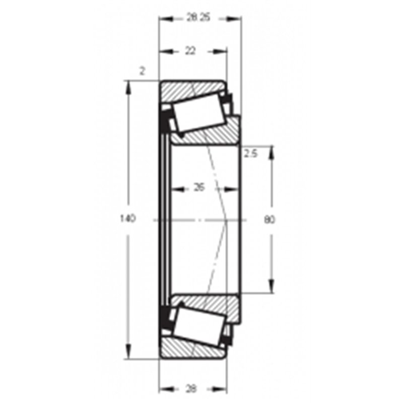 Cuscinetto 30216 A FLT-PBF 80x140x28,25