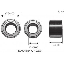 Cuscinetto DAC 4584 W-1CS81 KOYO (45x84x45) 0,970 DAC4584W1CS81,9036945003,713618790,45BWD10