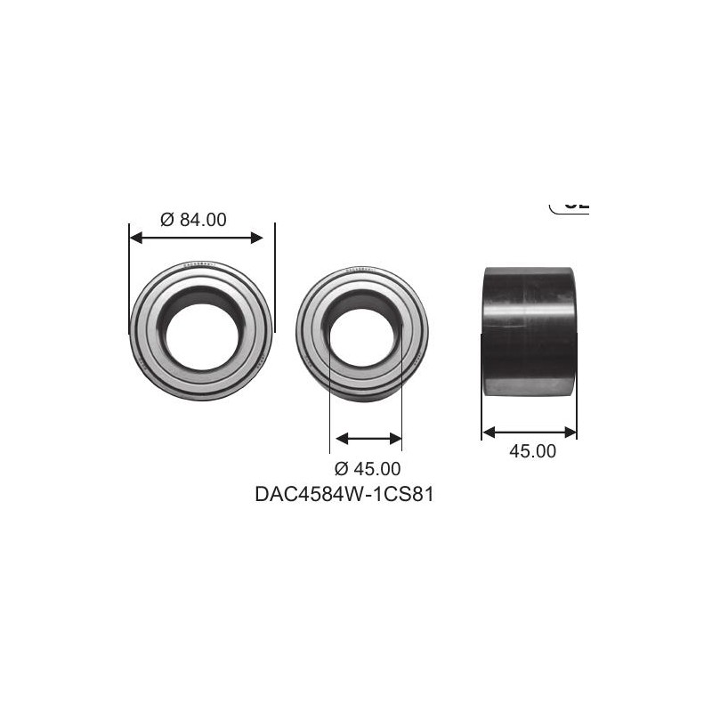 Cuscinetto DAC 4584 W-1CS81 KOYO (45x84x45) 0,970 DAC4584W1CS81,9036945003,713618790,45BWD10 Cuscinetto DAC 4584 W-1CS81 KOYO (45x84x45) 0,970 DAC4584W1CS81,9036945003,713618790,45BWD10