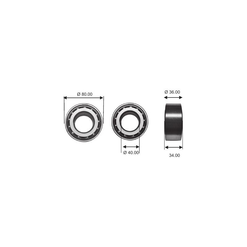 Cuscinetto DAC 4080 M1CS68 KOYO (40x80x34/36) Weight 0,721 DAC4080M1CS68,vkba1970,vkba1973,MB303865