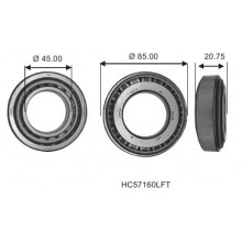 Cuscinetto 57160/30209 KOYO (45x85x19) Weight 0,480 57160/30209,R45-11A