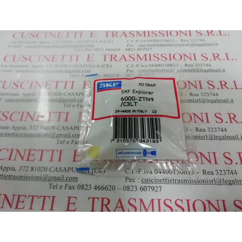 Cuscinetto 6000-ZTN9/C3LT SKF 10x26x8 Weight 0,0179 6000ZTN9C3LT Cuscinetto 6000-ZTN9/C3LT SKF 10x26x8 Weight 0,0179 6000ZTN9C3LT