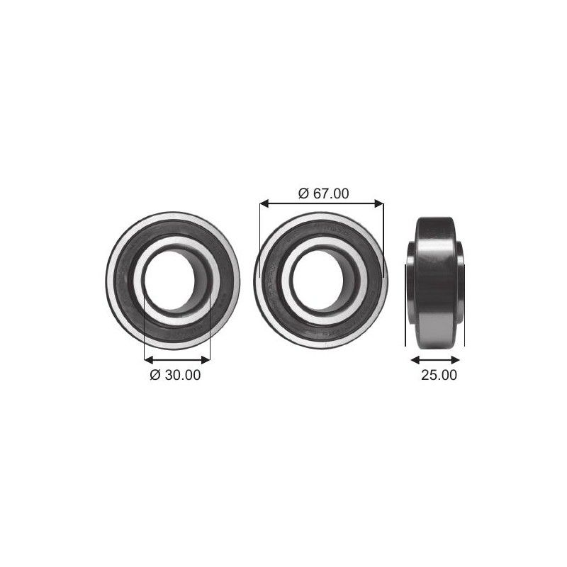 Cuscinetto DG 306725 W 2RS C4 KOYO (30x67x25) Weight 0,303 DG306725W2RSC4,30BCDS3