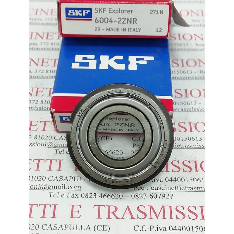 Cuscinetto 6004-2ZNR SKF 20x46,3x12 Weight 0,069 60042ZNR,6004ZZNR,