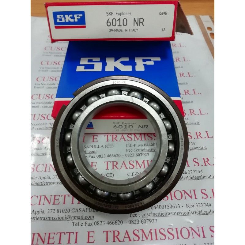 Cuscinetto 6010 NR SKF 50x80x16 peso 0,264 6010n,6010nr,6010-nr,6010/nr,