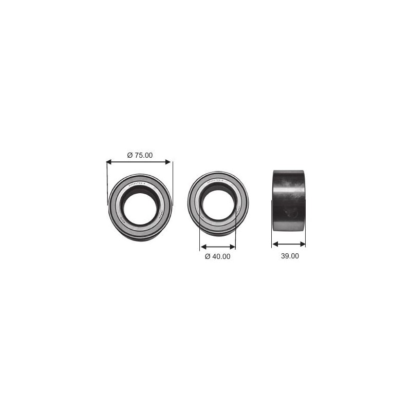 Cuscinetto DAC 4075 W-2CS73 KOYO (40x75x39) Abs Weight 0,686 DAC4075W-2CS73