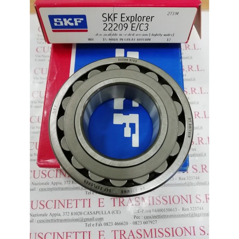 Cuscinetto 22209 E/C3 SKF 45x85x23 Weight 0,5649 22209C3,22209EC3 Cuscinetto 22209 E/C3 SKF 45x85x23 Weight 0,5649 22209C3,22209EC3