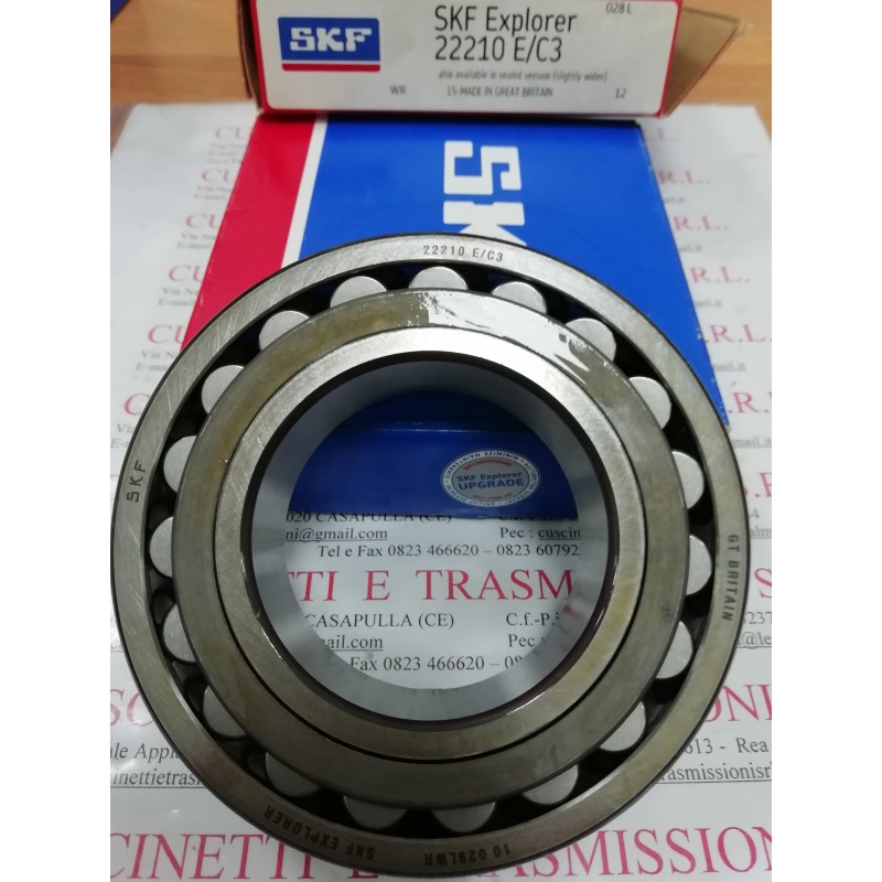 Cuscinetto 22210 E/C3 SKF 50x90x23 Weight 0,6159 22210c3,22210e/c3,22210ccw33c3,22210e1c3,22210e1xlc3,