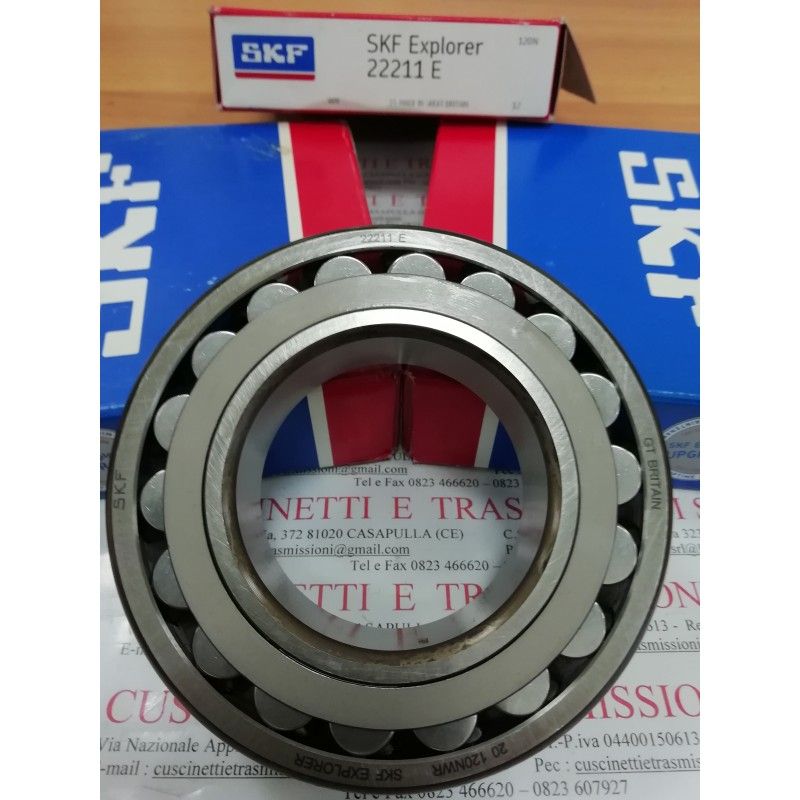 Cuscinetto 22211 E SKF 55x100x25 Weight 0,8155 22211,22211E,22211CCW33,22211E1,22211E1XL, Cuscinetto 22211 E SKF 55x100x25 Weight 0,8155 22211,22211E,22211CCW33,22211E1,22211E1XL,