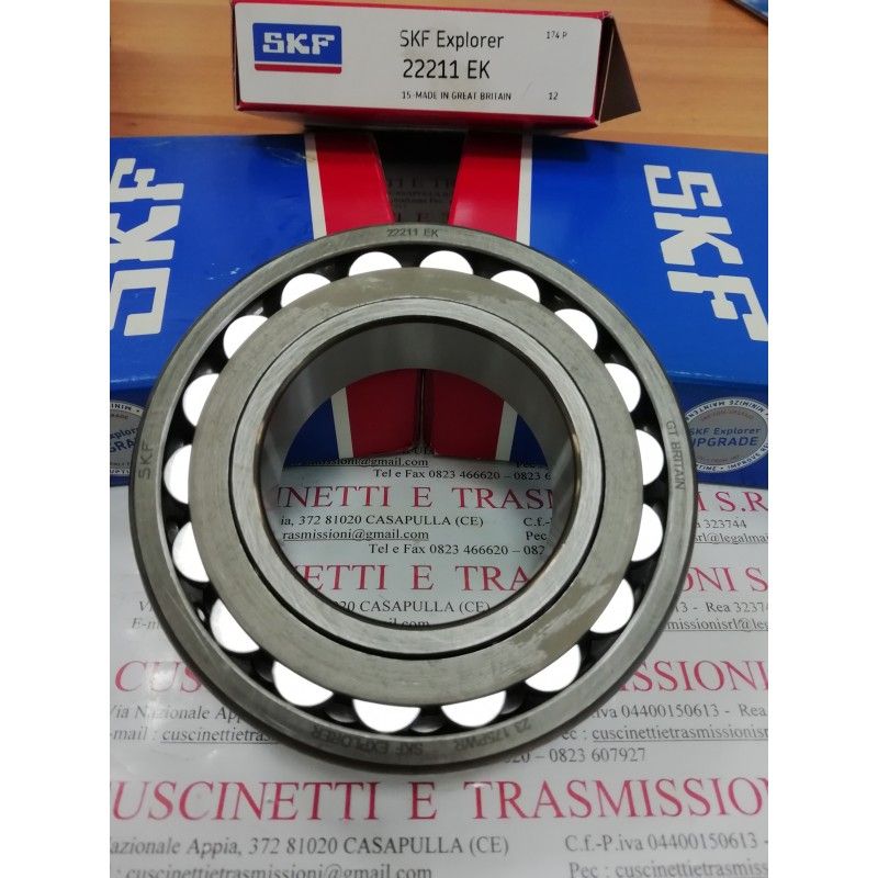 Cuscinetto 22211 EK SKF 55x100x25 Weight 0,8011 22211EK