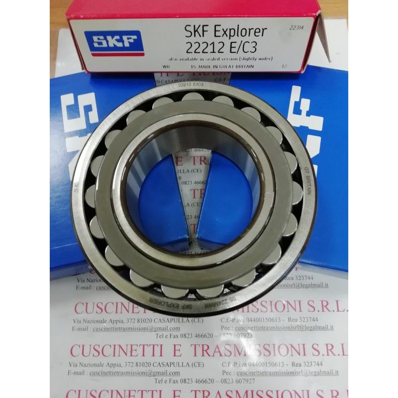 Cuscinetto 22212 E/C3 SKF 60x110x28 Weight 1,1395 22212EC3 Cuscinetto 22212 E/C3 SKF 60x110x28 Weight 1,1395 22212EC3