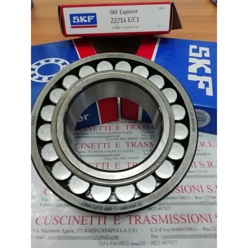 Cuscinetto 22214 E/C3 SKF 70x125x31 Weight 1,6008 22214C3,22214EC3,22214E1C3,22214E1XLC3,- Cuscinetto 22214 E/C3 SKF 70x125x31 Weight 1,6008 22214C3,22214EC3,22214E1C3,22214E1XLC3,-