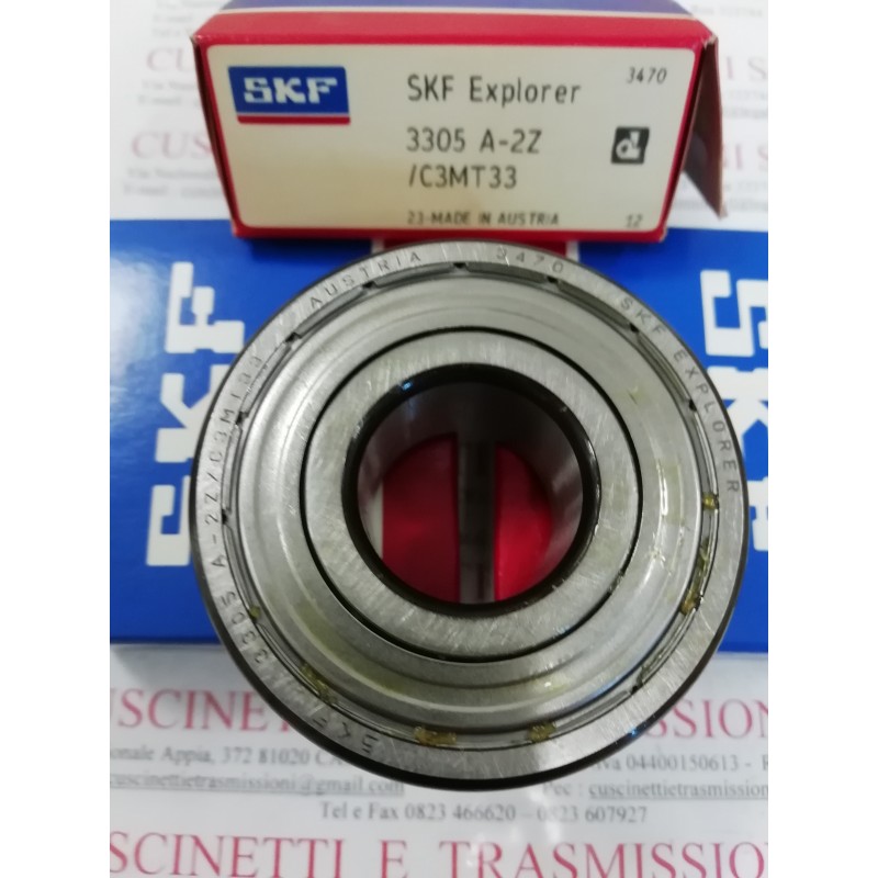 Cuscinetto 3305 A-2Z/C3MT33 SKF 25x62x25,4 Gabbia in acciaio 33052zc3,3305-2zc3,3305zzc3,3305a2zc3mt33,3305bd2ztvhc3,