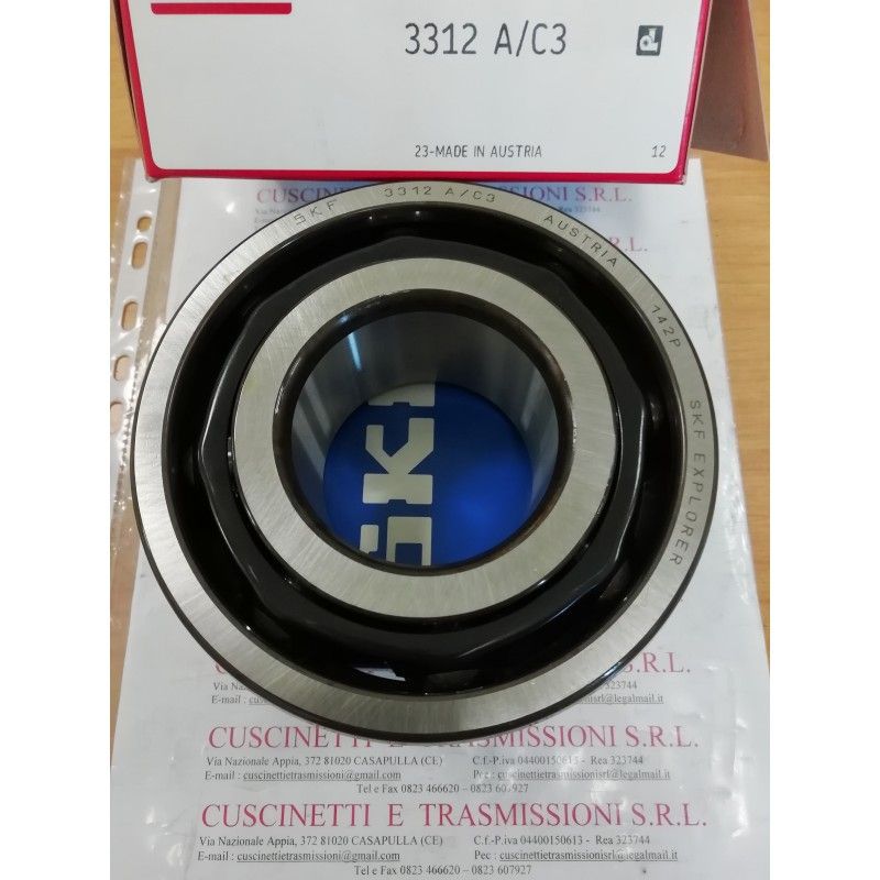 Cuscinetto 3312 A/C3 SKF 60x130x54 Weight 2,9298 3312C3,3312-C3,3312AC3 Cuscinetto 3312 A/C3 SKF 60x130x54 Weight 2,9298 3312C3,3312-C3,3312AC3
