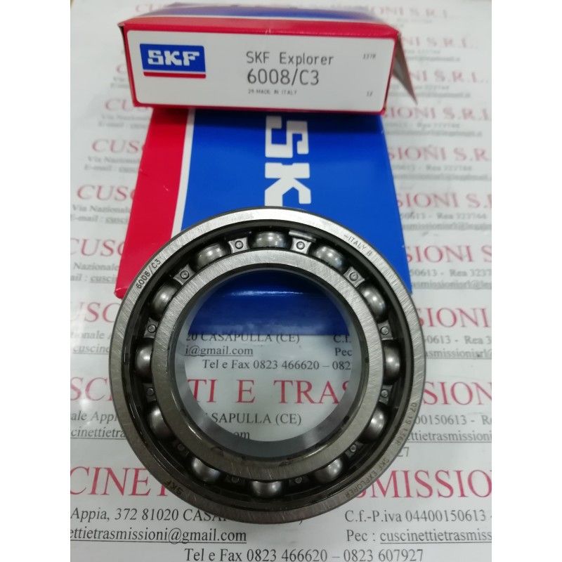 Cuscinetto Rigido a Sfere 6008/C3 SKF 40x68x15 6008C3,6008-C3,6008/C3 Cuscinetto Rigido a Sfere 6008/C3 SKF 40x68x15 6008C3,6008-C3,6008/C3
