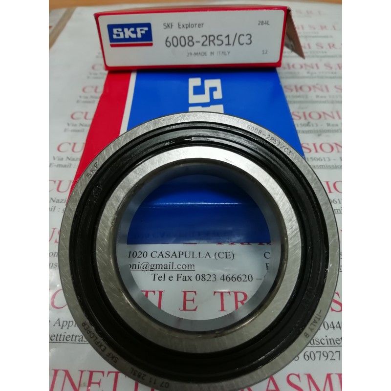 Cuscinetto Rigido a Sfere 6008-2RS1/C3 SKF 40x68x15 60082RSC3,6008-2RS1/C3,6008-2RSR-C3,6008-2RS-C3,6008-C-2RSR-C3,