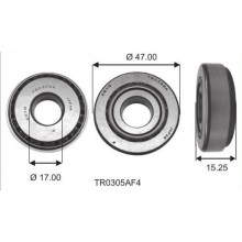 Cuscinetto TR 0305 AF4 KOYO (17x47x15,25) Weight 0,137 TR0305AF4,90043-66026-DAIHATSU.90366-17001-TOYOTA,575638,0305AF4