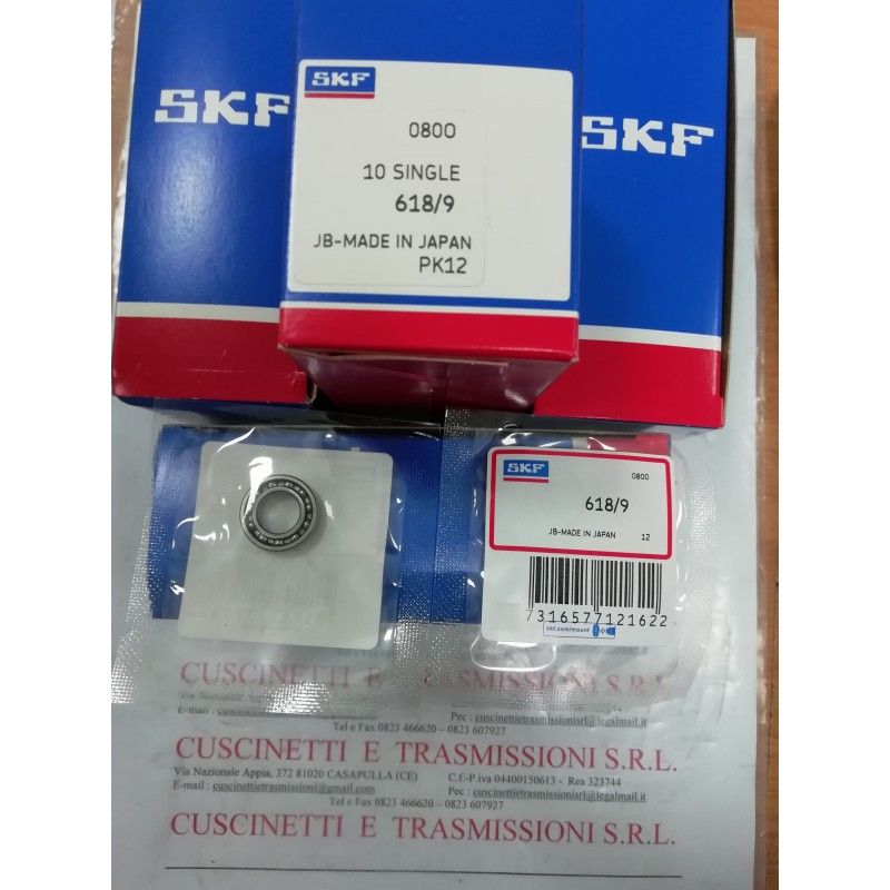 Cuscinetto 618/9 SKF 9x17x4 Weight 0,0038 6189,618/9,