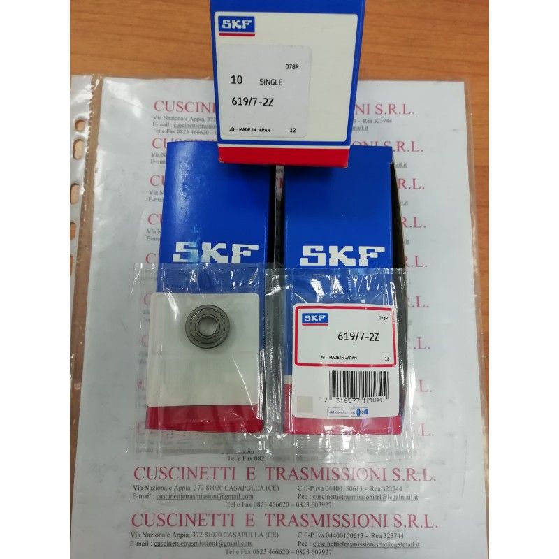 Cuscinetto 619/7-2Z SKF 7x17x5 Weight 0,0048 61972Z,619/7,619/72Z