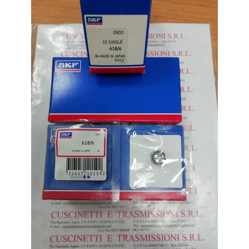 Cuscinetto 618/6 SKF 6x13x3,5 Weight 0,002 6186,618/6,686,