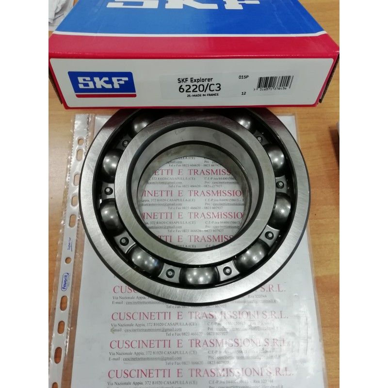 Cuscinetto 6220/C3 SKF 100x180x34 Weight 3,1649 6220C3,6220/C3,6220-C3