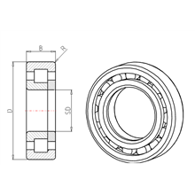 Cuscinetto NUP 2212 R KOYO (60x110x28) Weight 1,24 NUP2212,2212ECJ