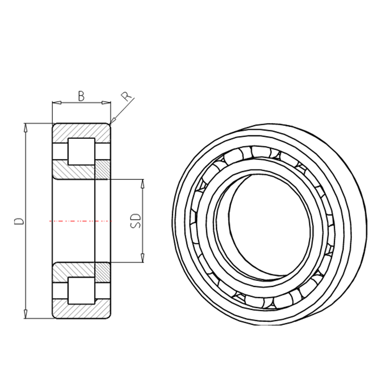 Cuscinetto NUP 2212 R KOYO (60x110x28) Weight 1,24 NUP2212,2212ECJ