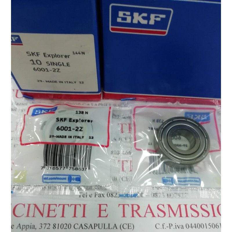 Cuscinetto Rigido a Sfere 6001-2Z SKF 12x28x8 6001-2Z,60012Z,6001-ZZ,6001-C-2Z,6001ZZ,6001-2Z,6001/2Z,6001/ZZ