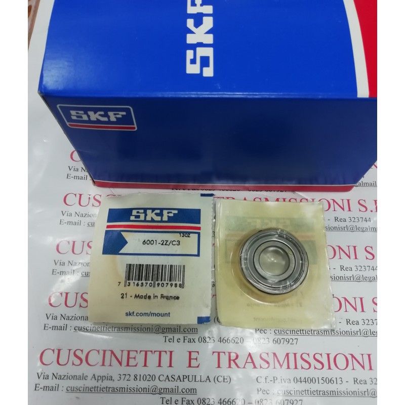 Cuscinetto Rigido a Sfere 6001-2Z/C3 SKF 12x28x8 6001-2Z/C3,60012ZC3,6001-ZZ-C3,6001-C-2Z-C3,6001ZZC3,6001-2Z-C3