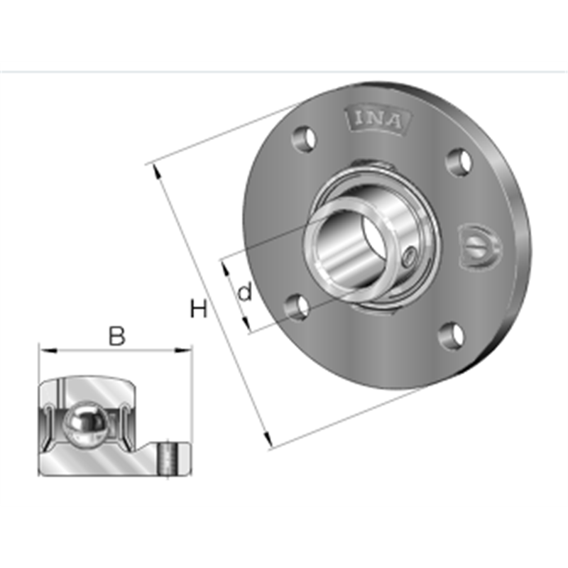 Cuscinetto PMEY20-XL-N INA 100x100x25  Weight 0,5