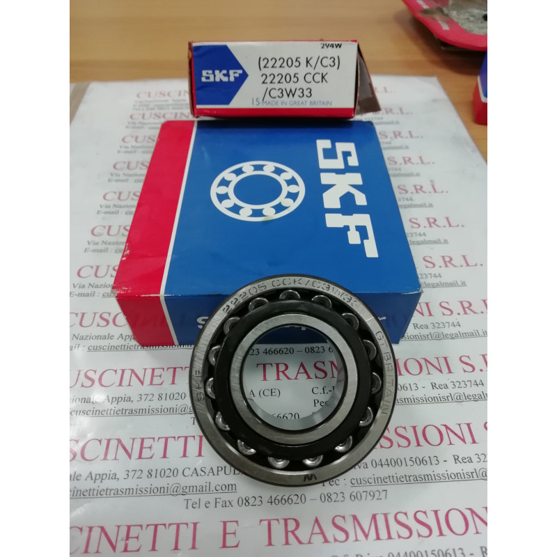 Cuscinetto 22205 EK/C3 SKF 25x52x18 Weight 0,1705 22205KC3,22205EKC3,22205-E1-K-C3,22205-E1-XL-K-C3