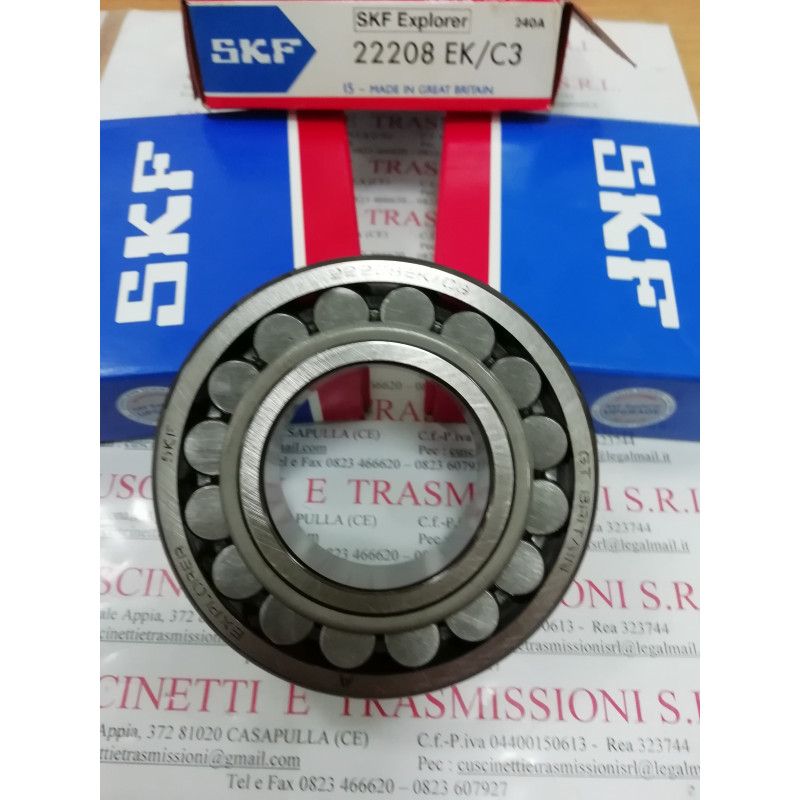 Cuscinetto 22208 EK SKF 40x80x23 Weight 0,5098 22208K,22208EK,