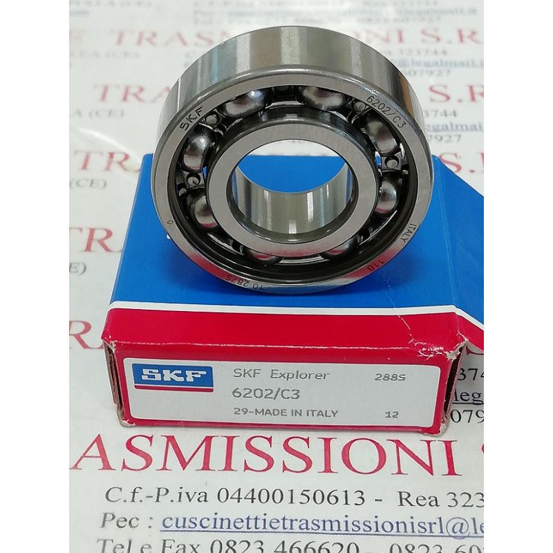 Cuscinetto Rigido a Sfere 6202/C3 SKF 15x35x11 6202c3,6202-c3,6202/c3,6202-c-c3,