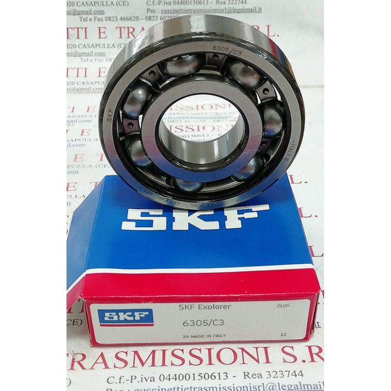 Cuscinetto 6305/C3 SKF 25x62x17 Weight 0,218 6305c3,6305/c3,6305-c3,6305cc3,6305-c-c3,