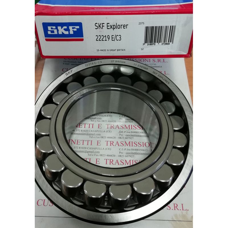 Cuscinetto 22219 E/C3 SKF 95x170x43 Peso 4,1355 22219,22219EC3