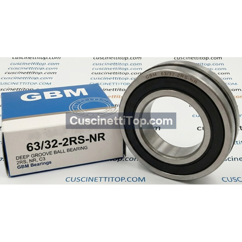 Cuscinetto 63/32-2RS-NR GBM 32x75x20