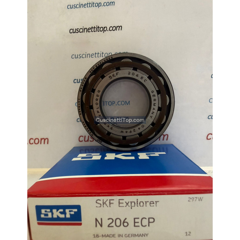 Cuscinetto N 206 ECP SKF 30x62x16 Weight 0,198 N206ECP
