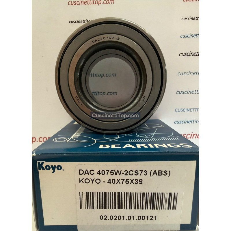 Cuscinetto DAC 4075 W-2CS73 KOYO (40x75x39) Abs Weight 0,686 DAC4075W-2CS73
